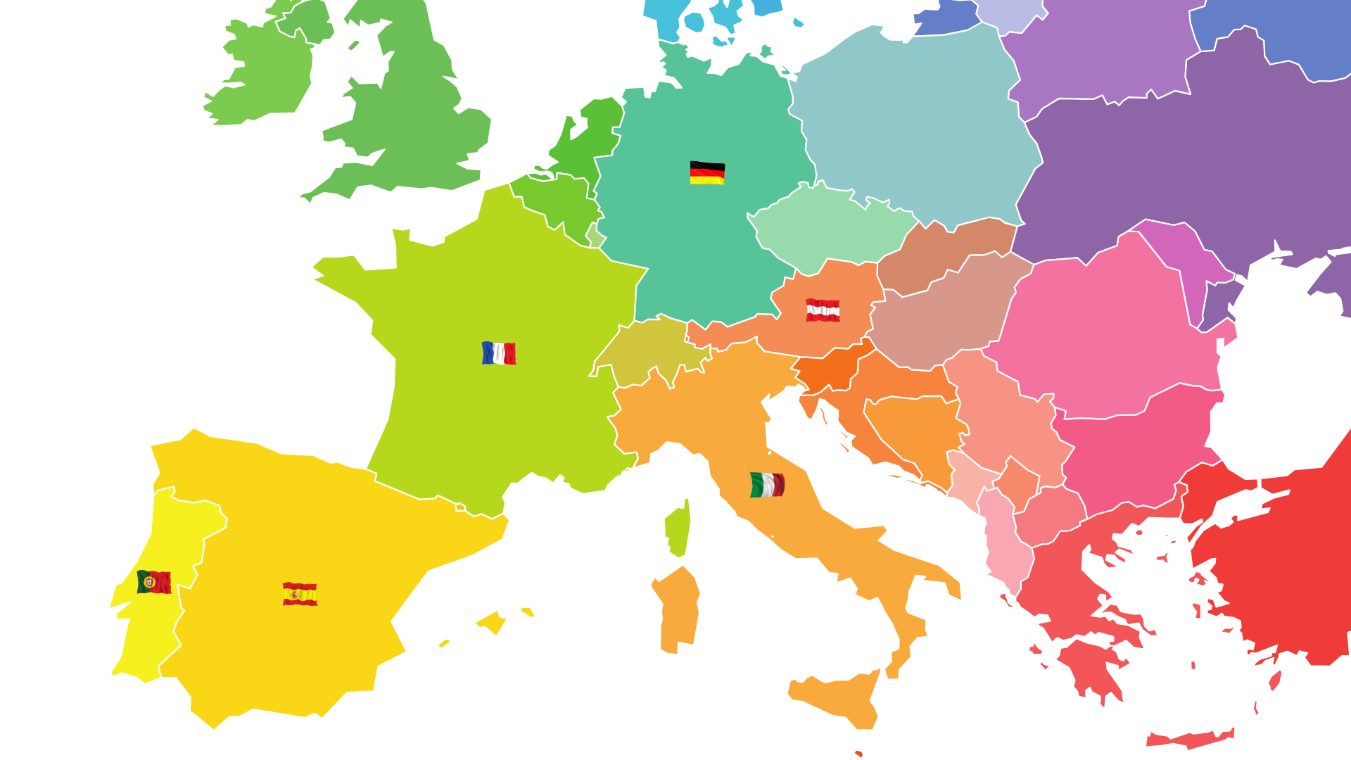 Europakarte mit Weinregionen